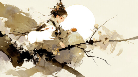 中秋节国潮插画