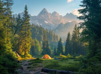 山野露营的AI图片