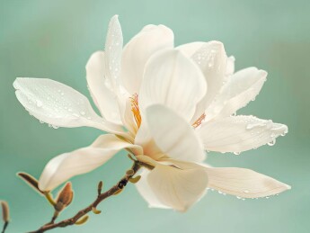 玉兰花干净背景写实植物特写图片