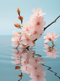 桃花和水背景图