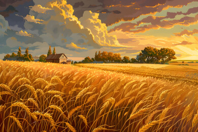 秋季秋天绘画插画