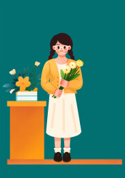 教师节人物插画 