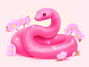 蛇元素蛇年春节珠光宝气招财财富象征的蛇