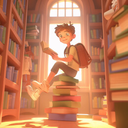 3d男学生人物插画