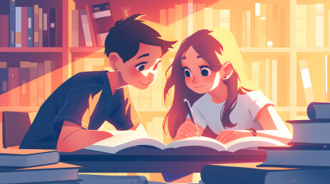 一起学习的孩子