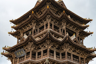 山西运城飞云楼，中国旅游景区，纯木质楼阁