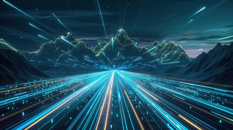 星空下的道路与雪山