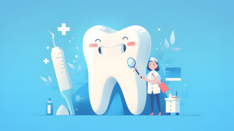 爱牙日医生牙医牙齿卡通插画