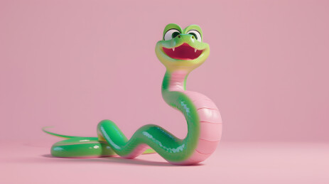 搞怪蛇年生肖蛇3D卡通