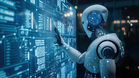 人工智能机器人在操作屏幕