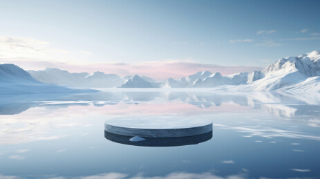 极地冰川简约电商产品展台海报背景