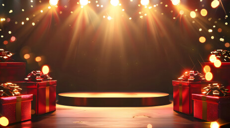 圣诞礼物展台背景