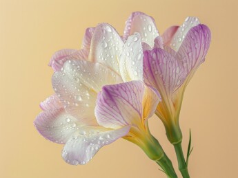 小苍兰花朵干净背景的写实植物特写图片