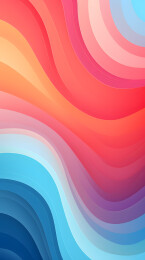 数码复古彩色渐变波浪抽象海报手机端背景