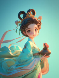 中秋节嫦娥节日氛围插画