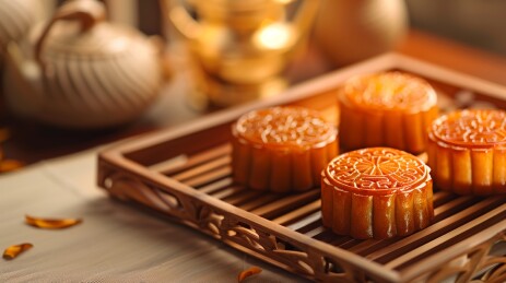 中秋节主题插画赏月