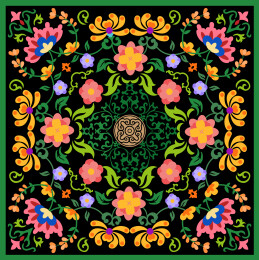 手绘矢量传统吉祥民族风花纹图案背景