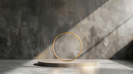 3D黑色圆形金属质感电商产品展台