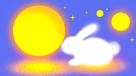 中秋兔子月亮梦幻壁纸