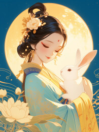 嫦娥玉兔插画