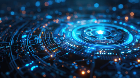 蓝色背景下的网络连接