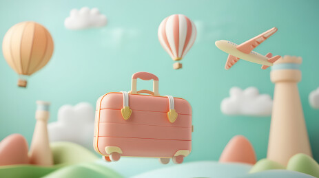 3d卡通旅游插画