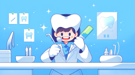 爱牙日刷牙医生卡通插画