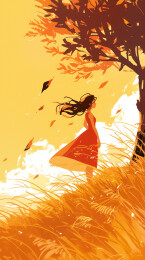 秋分插画背景素材