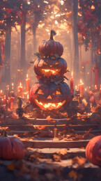 万圣节南瓜灯卡通插画