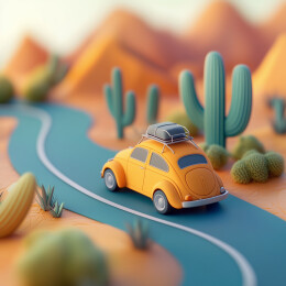 3d旅游出行插画