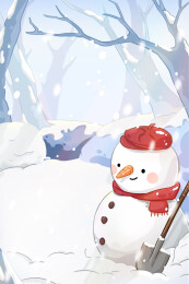 小雪大雪小寒冬季节气海报雪景插画背景模板