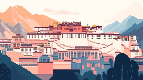 热门城市旅游景点插画明信片