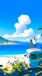 站在车顶望向远处的人