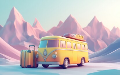 旅游出行方式插画