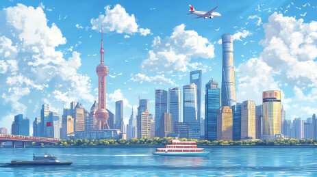 中国上海陆家嘴插画