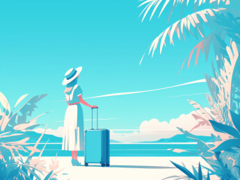 拿着行李的旅行者