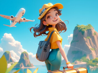 拿着行李的旅行者