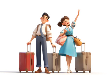 一堆情侣手拿着旅行者