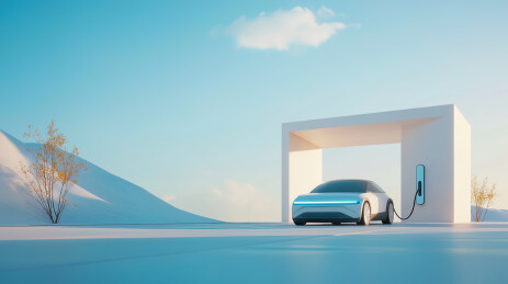 未来新能源车简单几何背景图