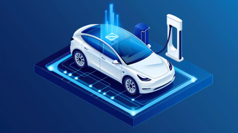 新能源汽车充电虚拟场景图