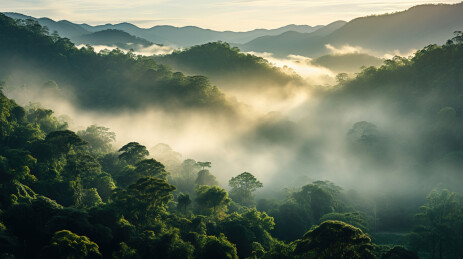 充满雾气的山林