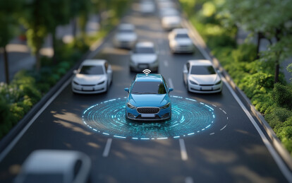 辅助驾驶概念插画