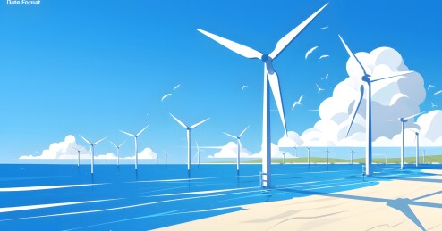 海面上有很多的风力发电机