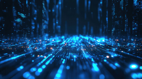 AIGC蓝色科技抽象光子背景图