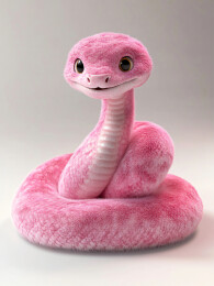 羊毛毡风格3D渲染庆祝蛇年IP吉祥物