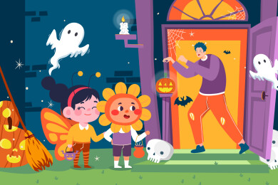 万圣节捣蛋鬼矢量插画