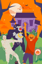 万圣节怪兽矢量插画