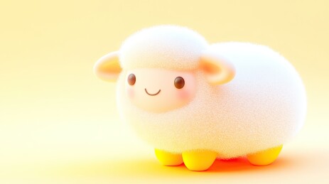 可爱毛毡风格十二生肖羊