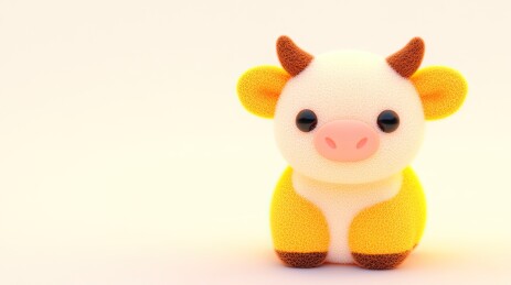 可爱毛毡风格十二生肖牛