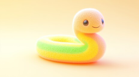 可爱毛毡风格十二生肖蛇